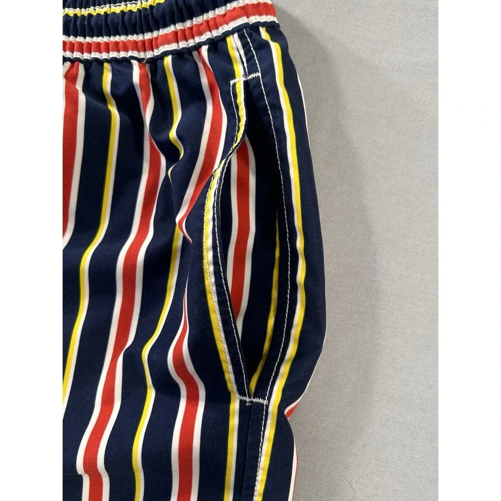 Polo Ralph Lauren Men's Medium‎ Striped Swim Shorts Green Polo Pony Beach Pool